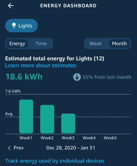 Dashboard Alexa per monitorare i consumi di energia elettrica